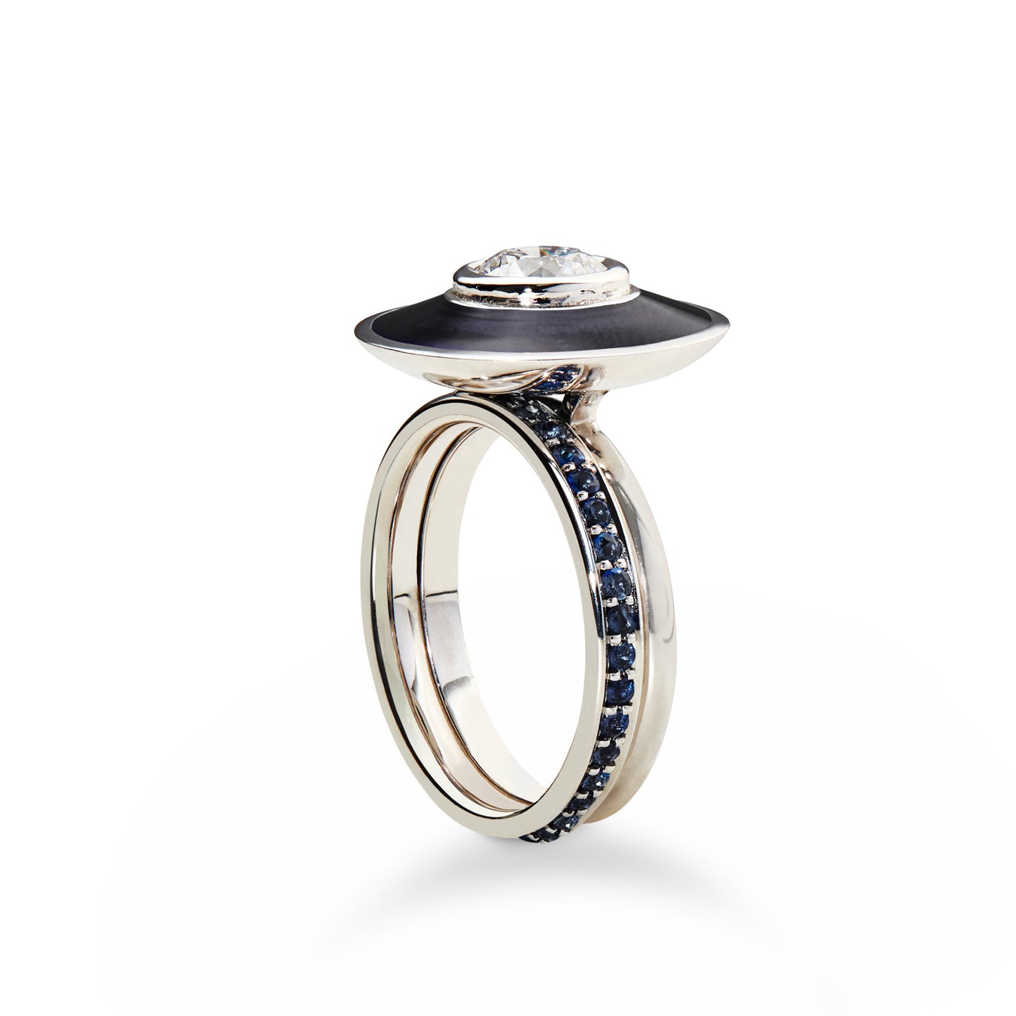 Diamond Midnight Black Aurora Ring