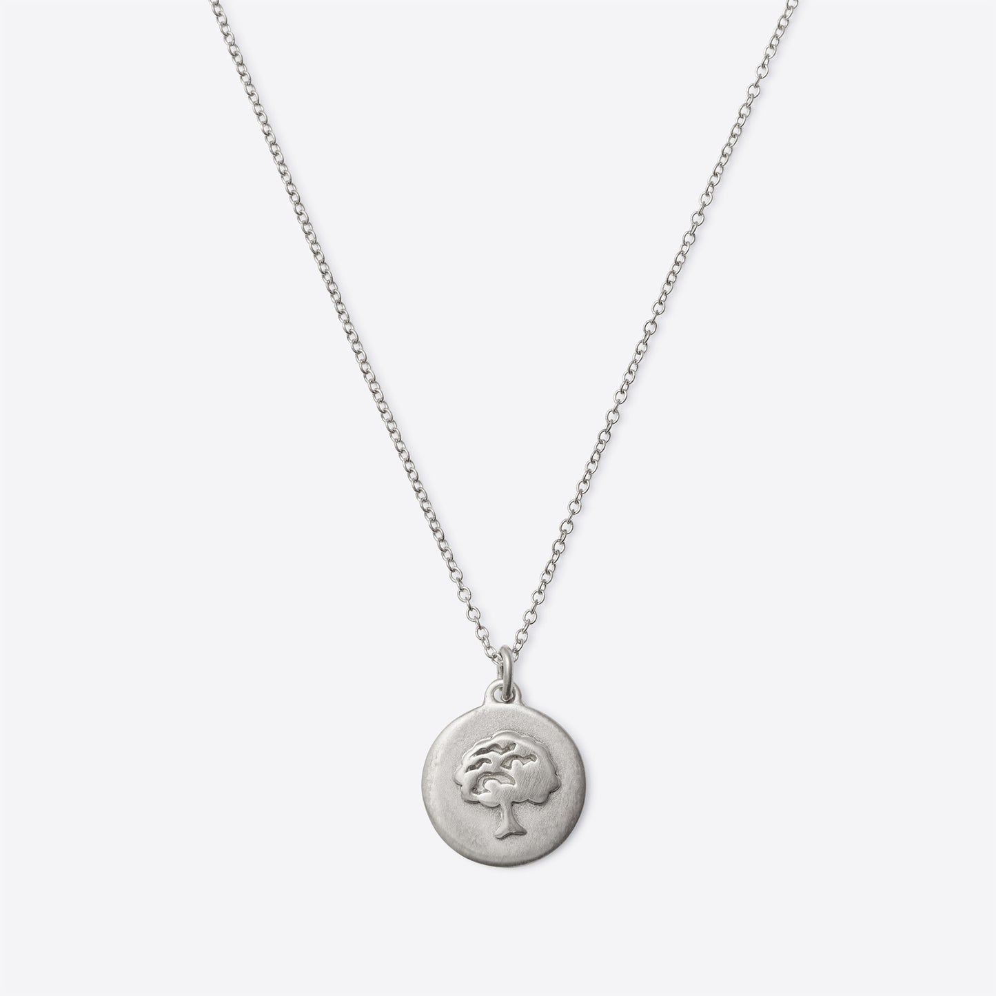 silver Tree Coin Necklace