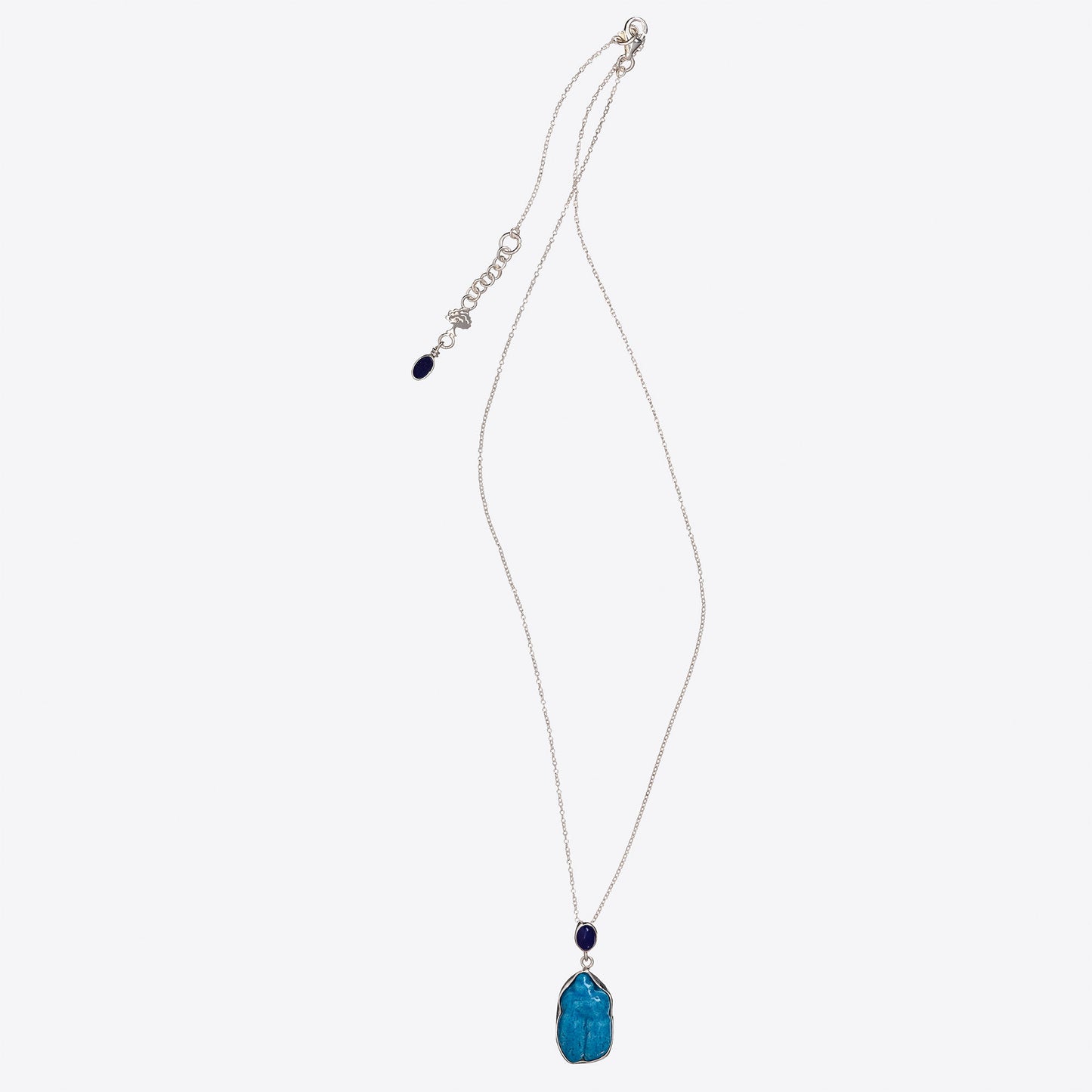 Lapis and Turquoise Faience Scarab Pendant
