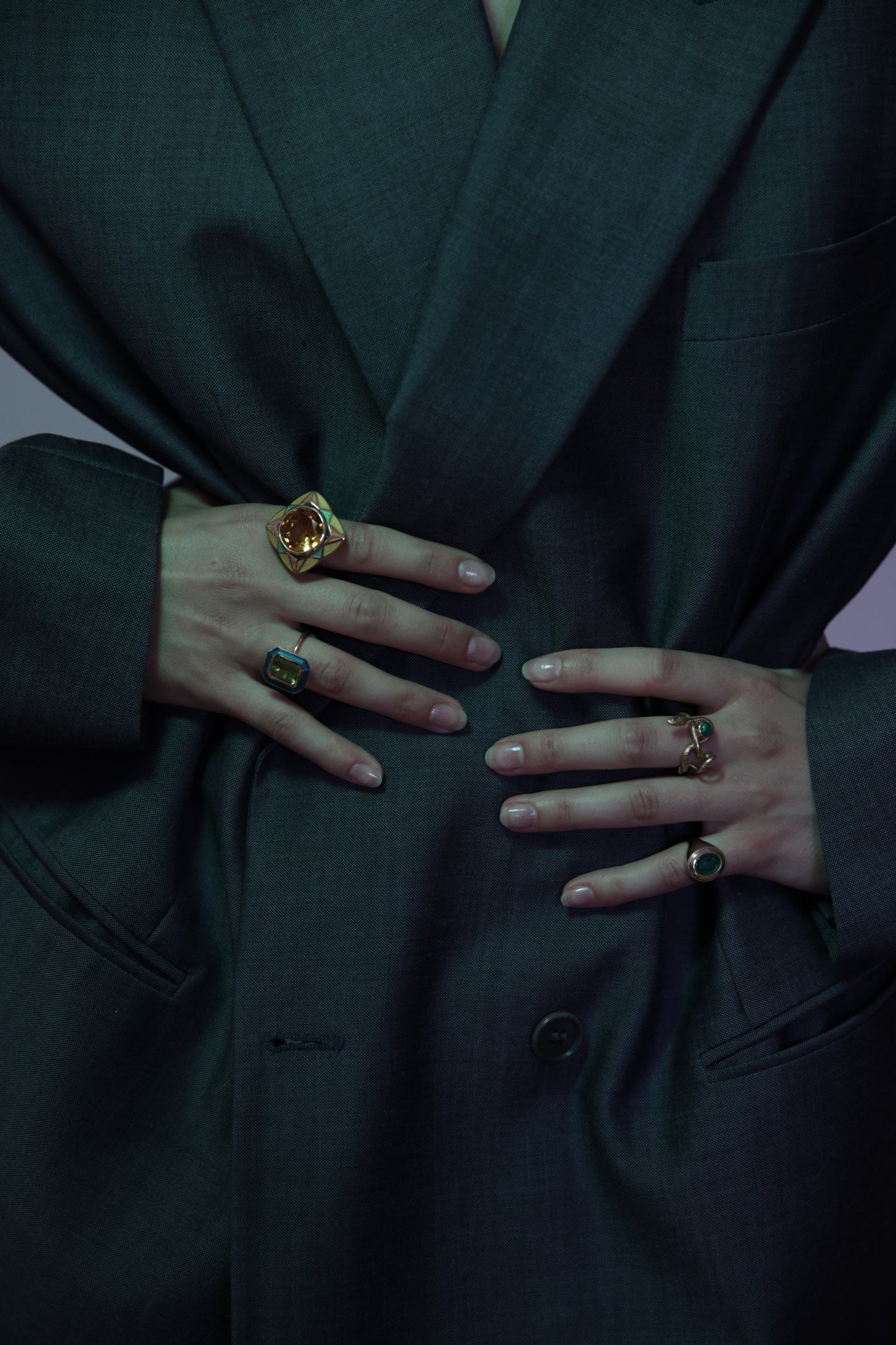 Malachite Gold Wadjet Twisted Snake Ring