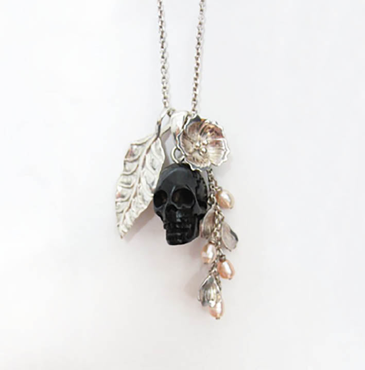 White Skull Charm from Recycled Bone