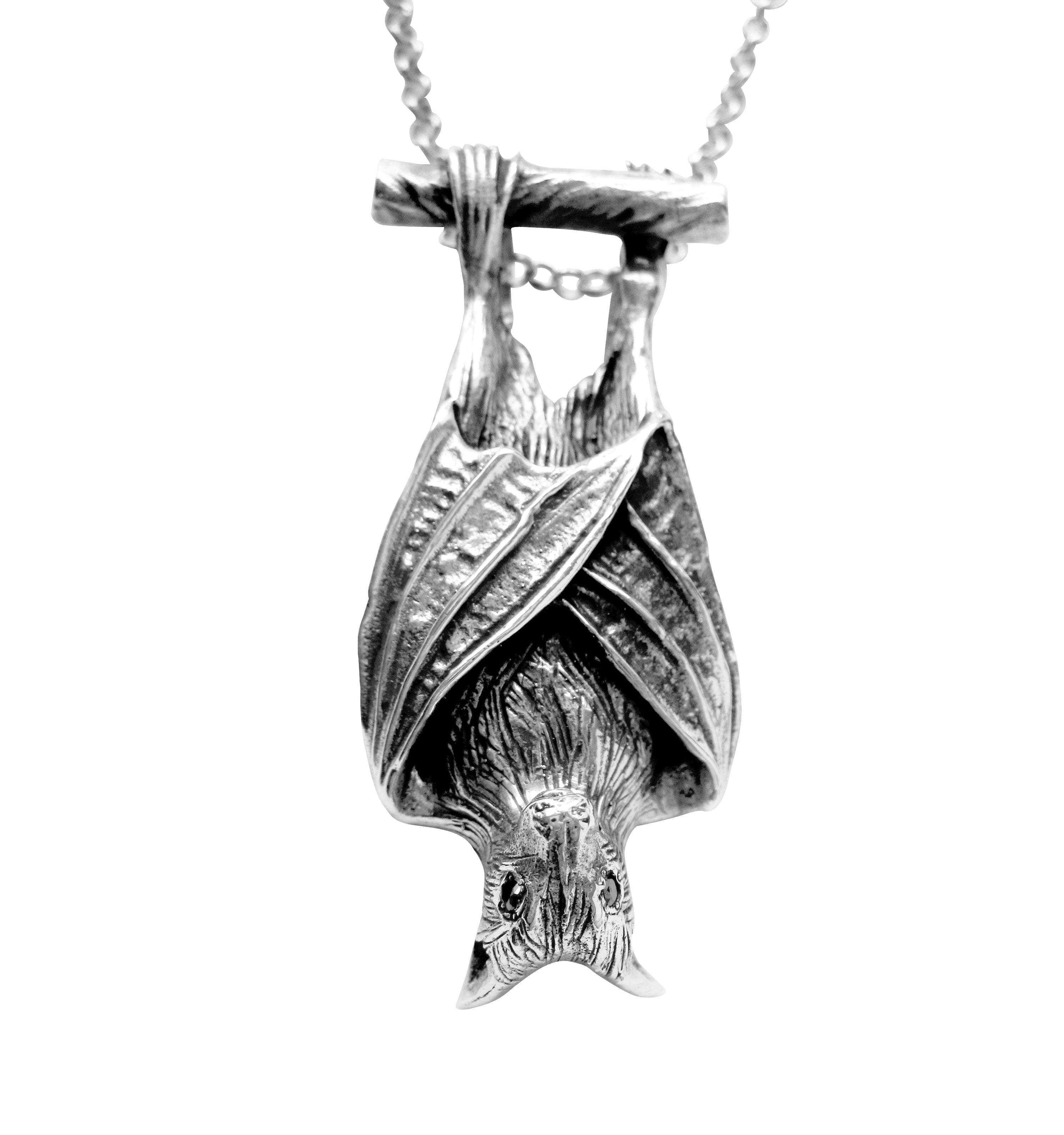 Wide Bat silver offers pendant