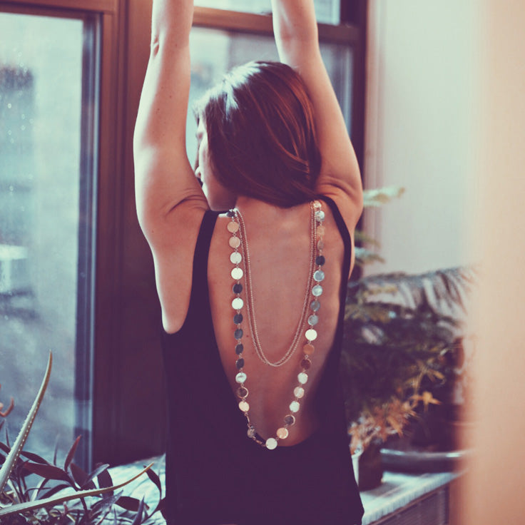 Large Tree Coin Silver Necklace