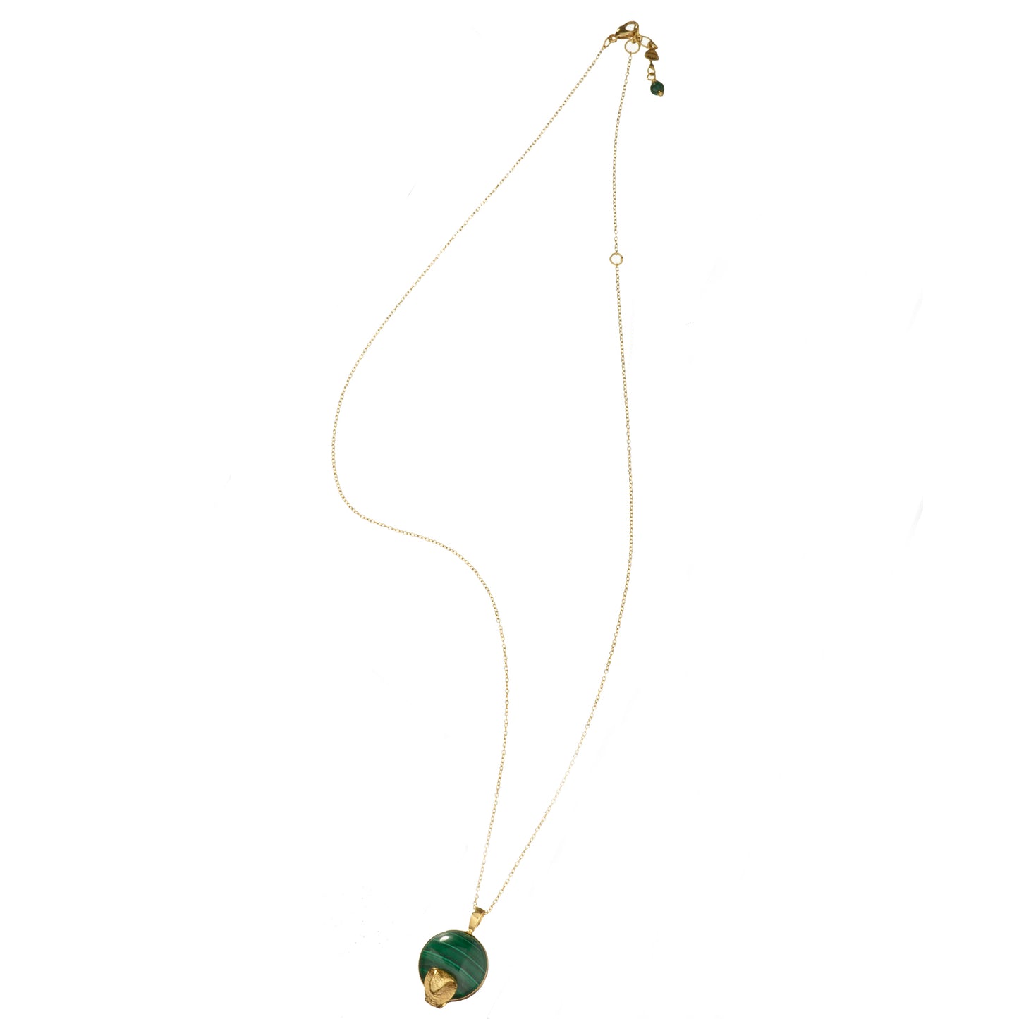 Gol dWadjet Cobra Snake and Malachite Necklace