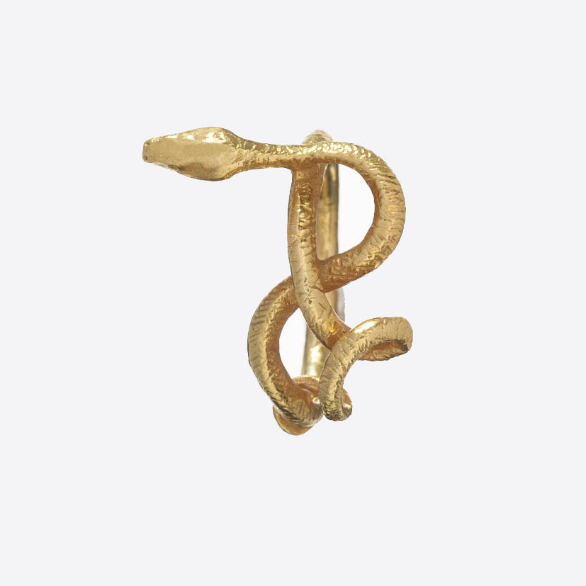 Gold Wadjet Twisted Snake Ring