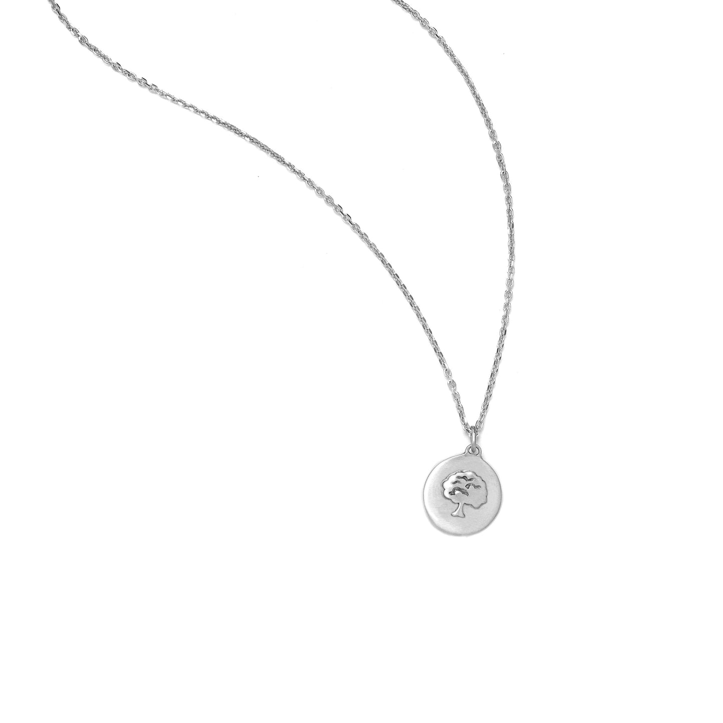 silver Tree Coin Necklace