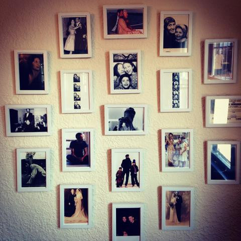 A wall of family photos