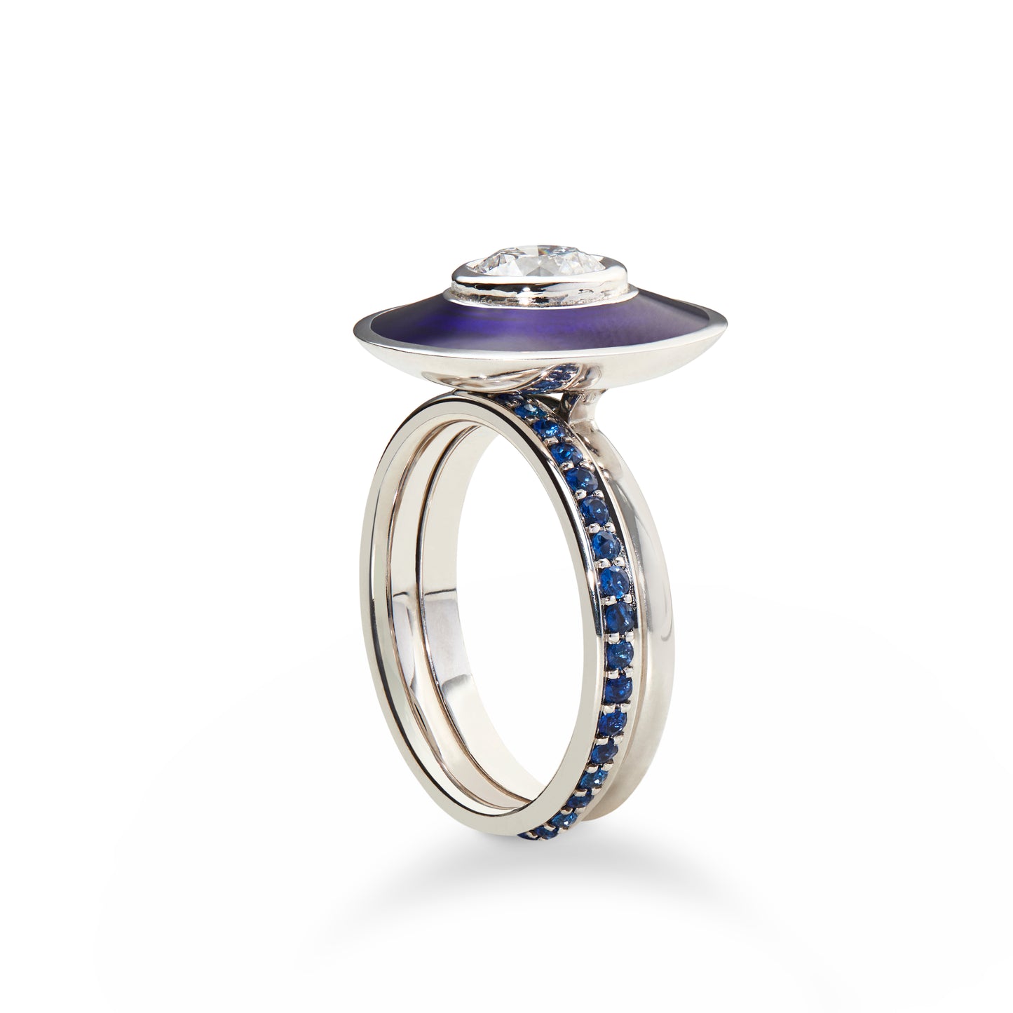 Diamond Aegean Blue Aurora Ring