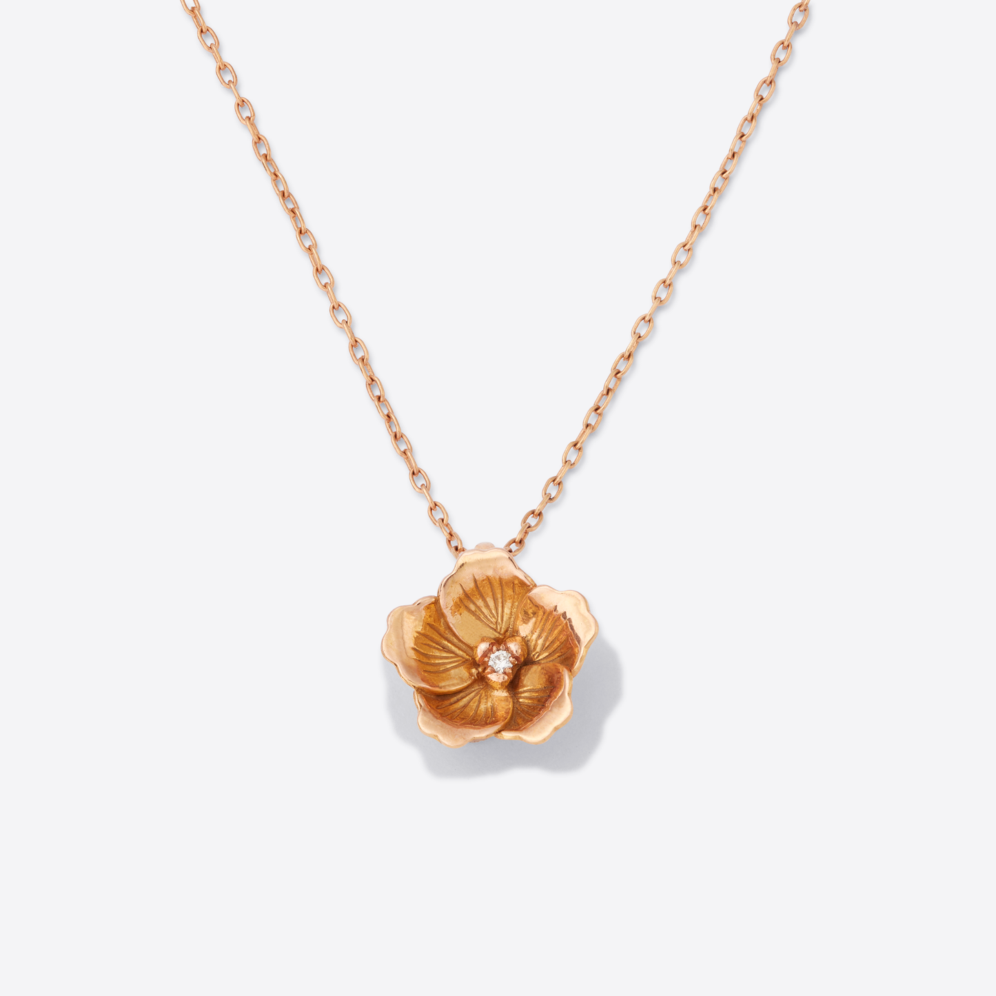 Rose Gold and Diamond Cherry Blossom Pendant