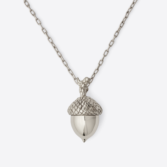 The Oak Tree Large Silver Acorn Necklace