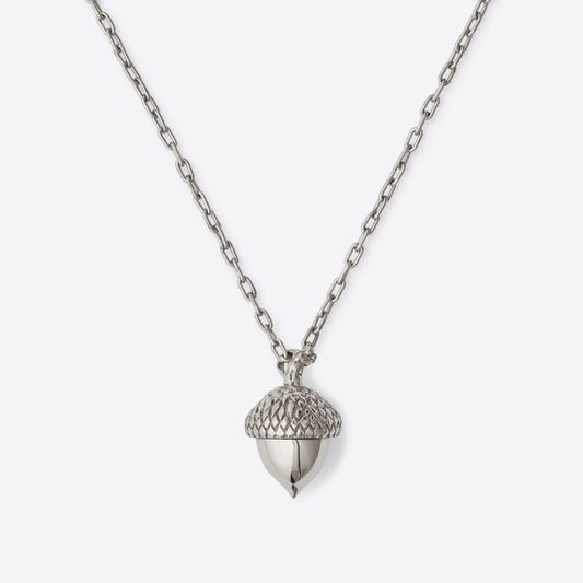 The Oak Tree Medium Silver Acorn Necklace