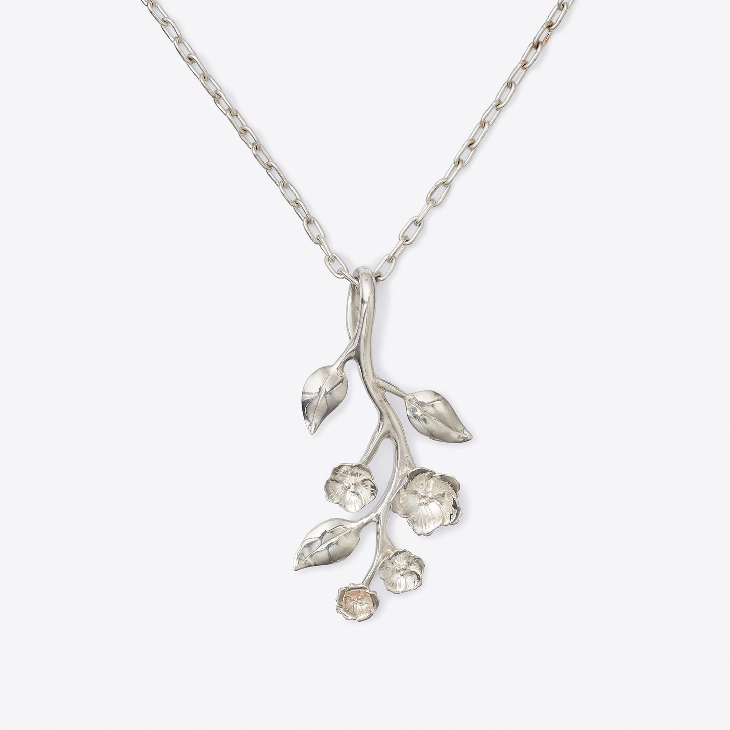 Cherry Blossom Branch Long Pendant