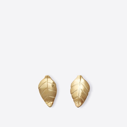 Golden Leaf Stud Earrings