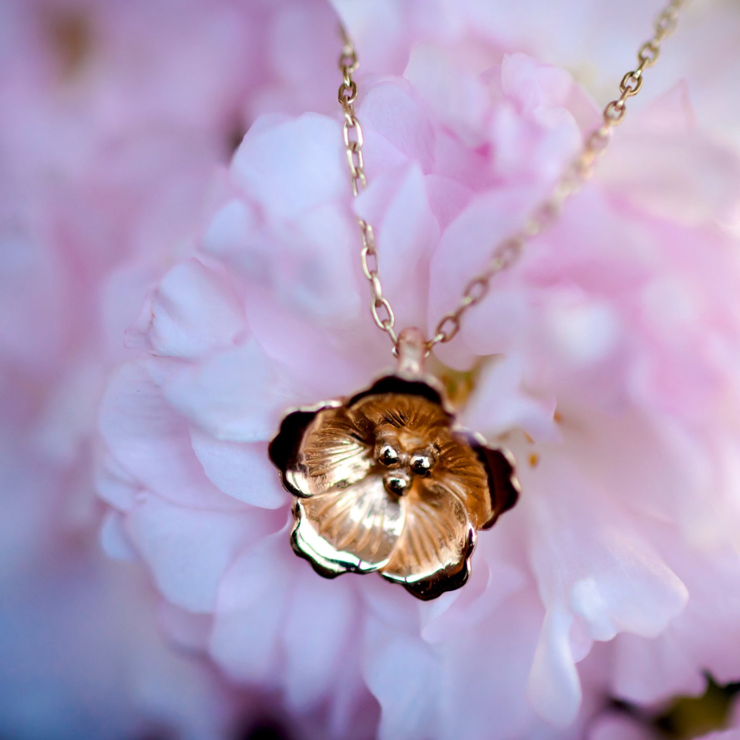 Rose Gold Cherry Blossom and Watermelon Tourmaline