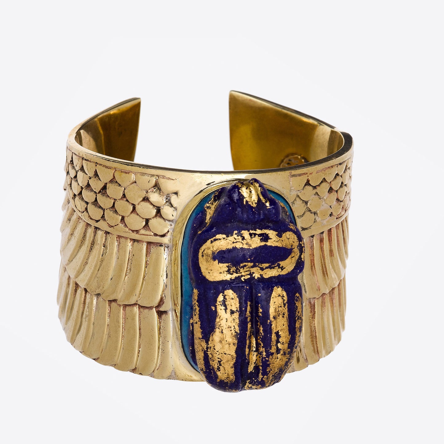 Cobalt Blue Faience Scarab Cuff