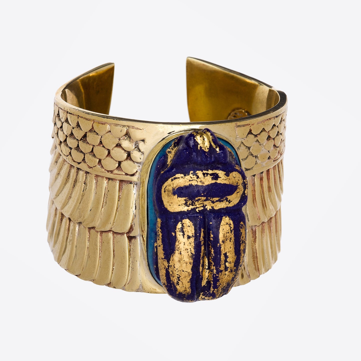 Cobalt Blue Faience Scarab Cuff