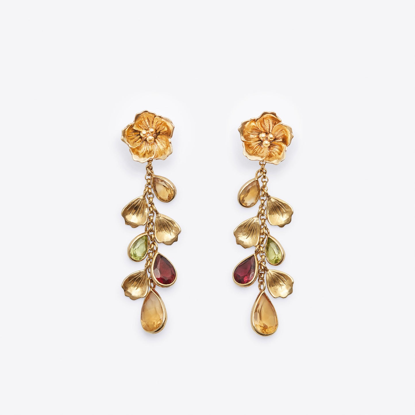 Colorful Kaleidoscope Gold Vermeil Earrings