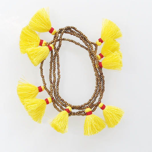 Yellow Tassel Necklace