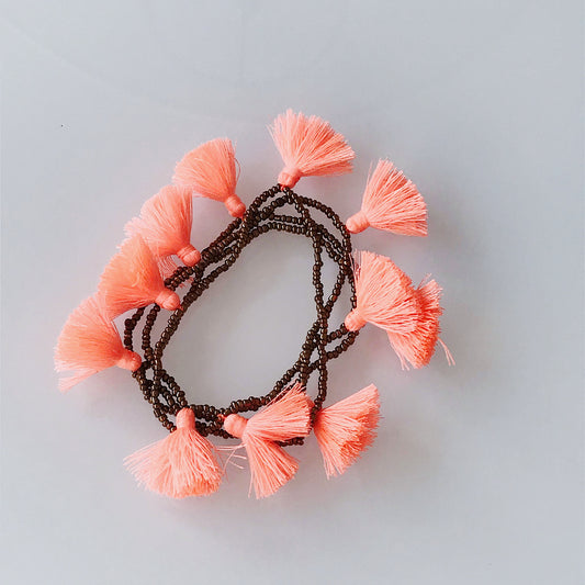 Light Orange Tassel Necklace