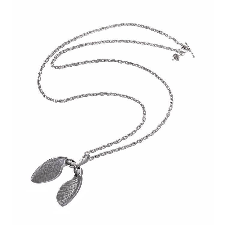 Maple Helicopter Pod Necklace in Sterling Silver