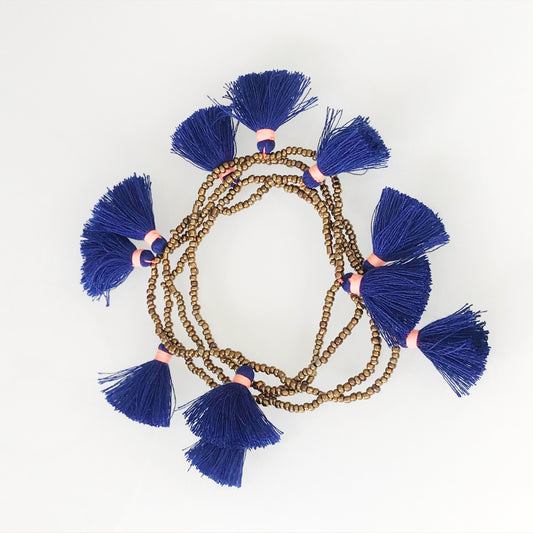 Light Blue Tassel Necklace