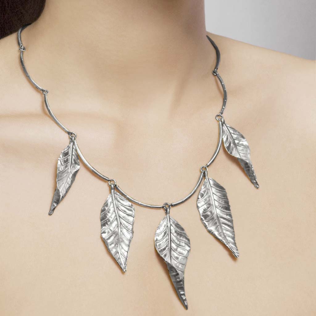 Autumn Laurel Leaf Necklace