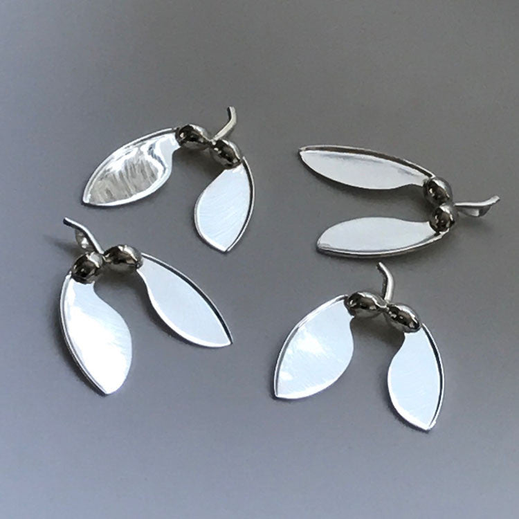 Large Sterling Silver Maple Helicopter Pod