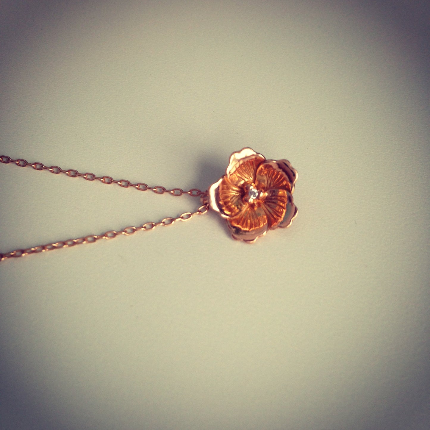 Rose Gold and Diamond Cherry Blossom Pendant