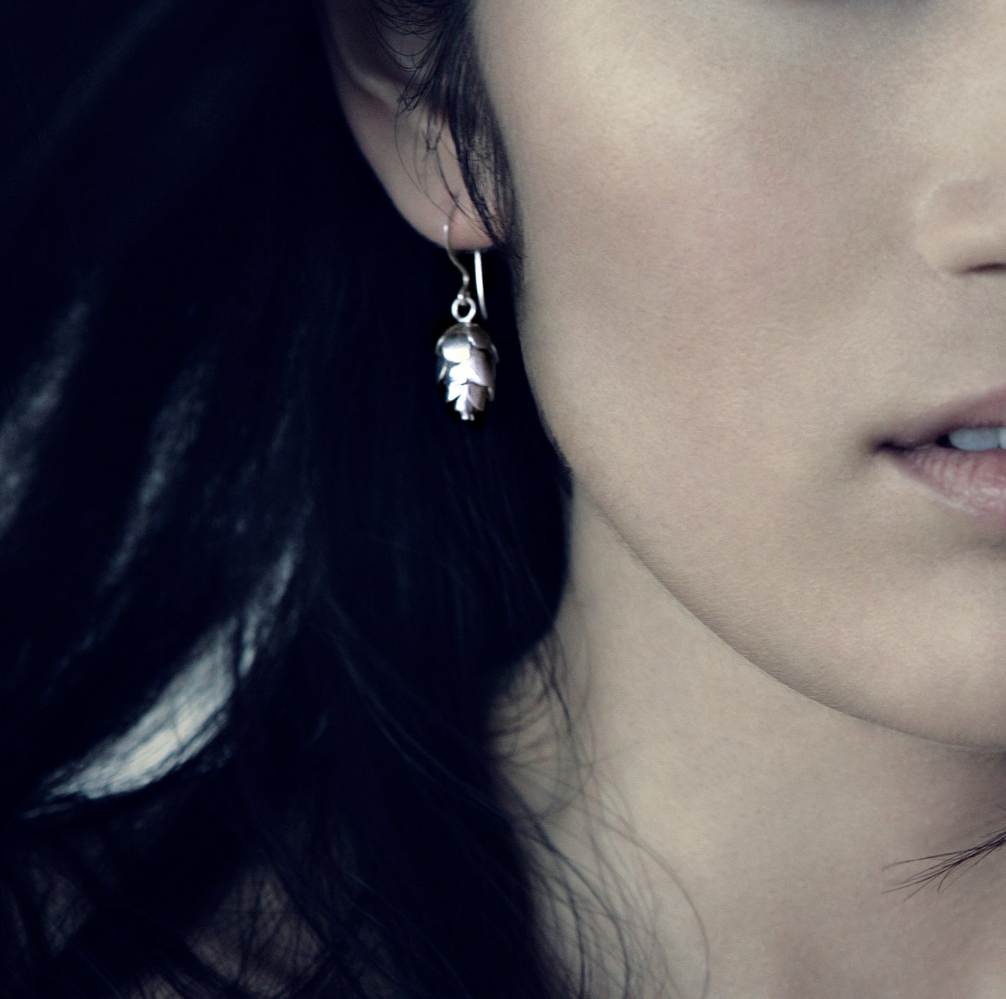 Gold Hemlock Pine Cone Earrings