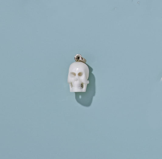 White Skull Charm from Recycled Bone