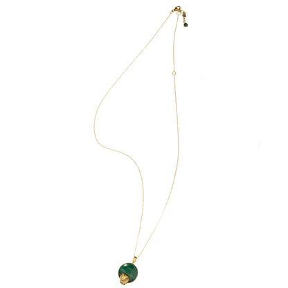 Gold Wadjet Cobra Snake and Malachite Necklace