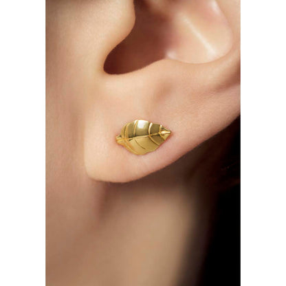 Golden Leaf Stud Earrings