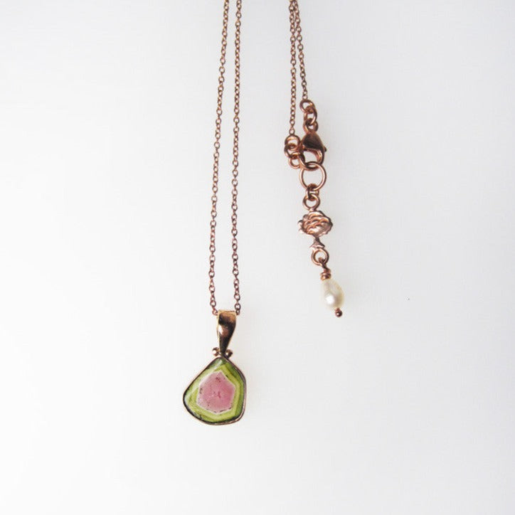 Watermelon Tourmaline Pendant Necklace