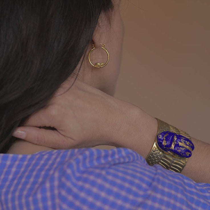 Cobalt Blue Faience Scarab Cuff